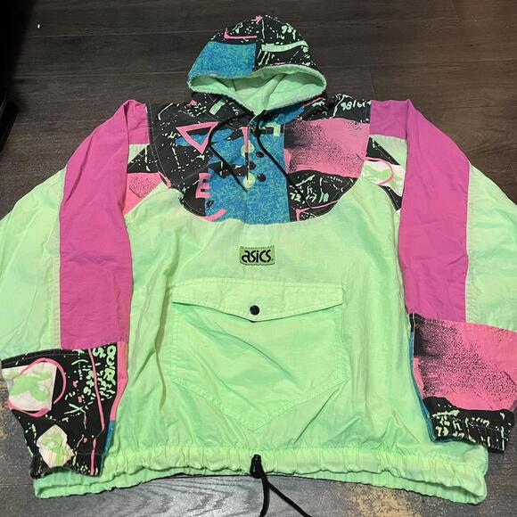 Vintage Asics Neon Pullover Windbreaker - Picture 2 of 5